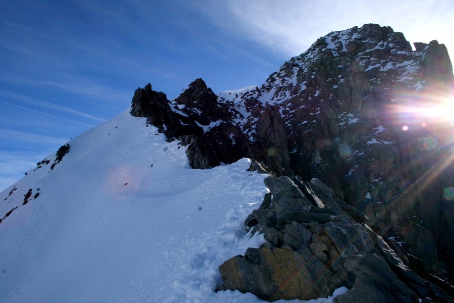 Dans l'arête de la Fournache (Dent Parrachée)