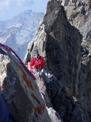 Assis sur l'arête de la Vanoise