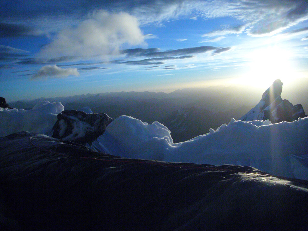 Bivouac - Grand Pic de la Meije - petit matin - vu Est