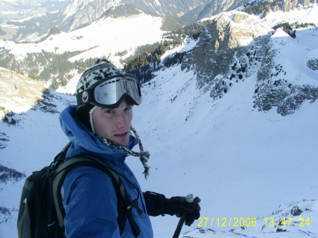 Vincent sur l'arrête W du Pic Chaussy