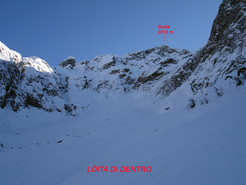 La parte alta della Löita di Dentro e l'uscita del canale.