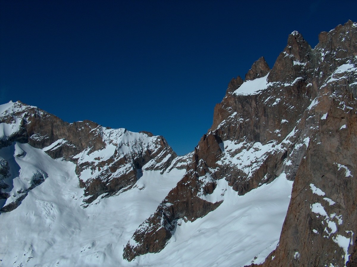 Face Sud de la Meije et environs depuis la Brèche des Chamois.