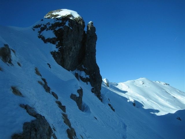Sous le Roc de Tavaneuse dans la face NE