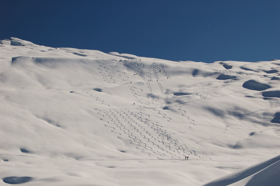 Pte d'Anterne: i pendii sotto Le Marteau