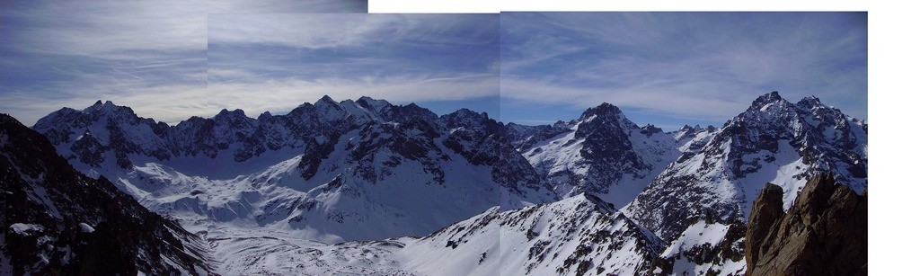 panorama dal Colle Jumelles S vs Ecrins