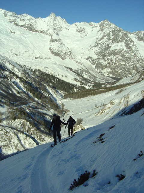 Dans les pentes de l'Arpalle au Val Ferret