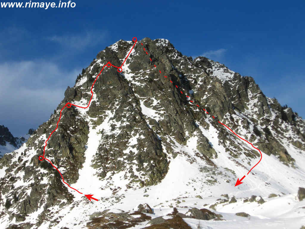 Face Sud de l'arête du Pin