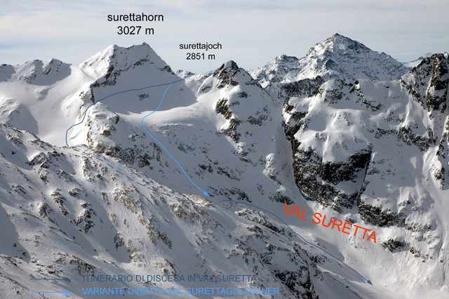 Itinerario di discesa in val Suretta