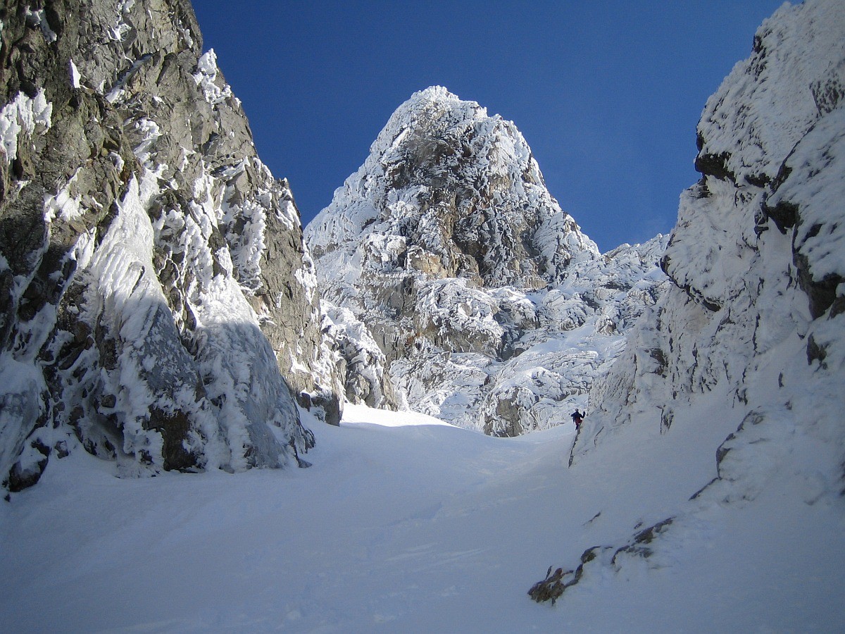 Couloir W de la Brèche de la Flachère : platrage