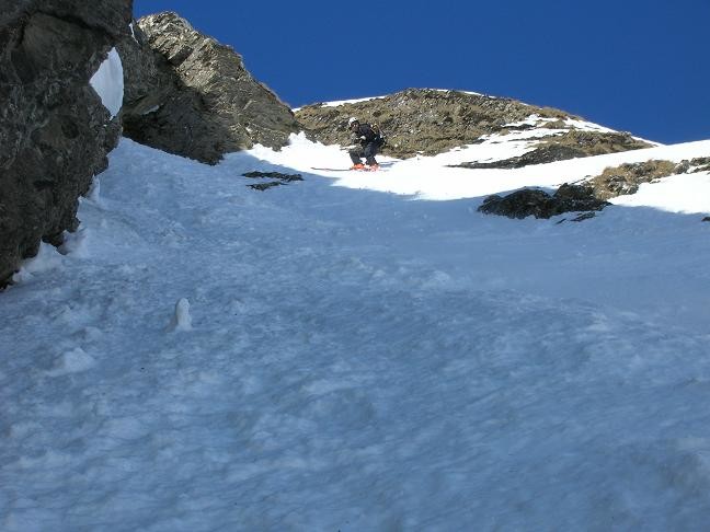 Serge dans le haut de la rampe de la Grande Torche