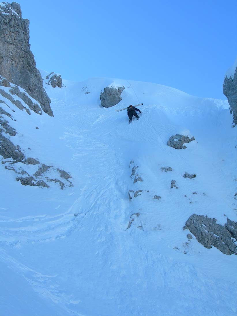 Sam au-desus du 2eme ressaut du couloir