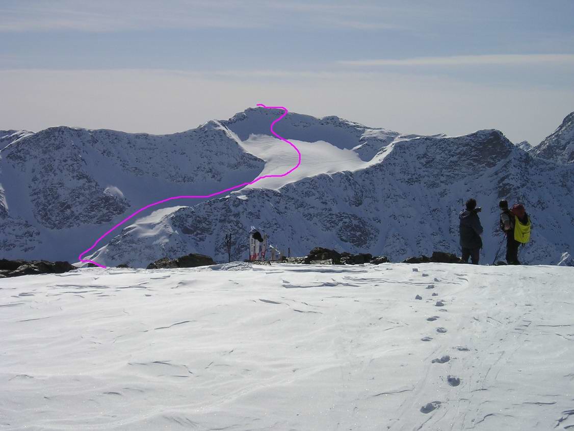l'itineratrio alla Punta Valmalza visto dalla Cima di Pollore