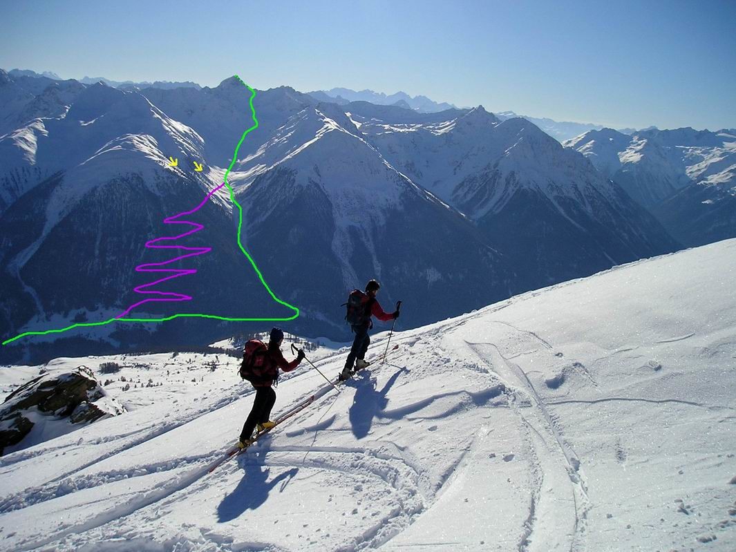 l'itinerario al piz nuna da Ardez