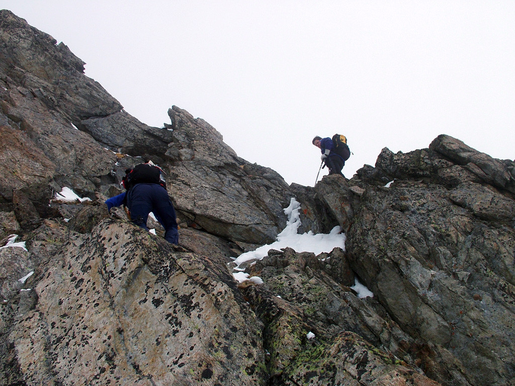 Passaggio chiave della cresta SW del Bachenstoch
