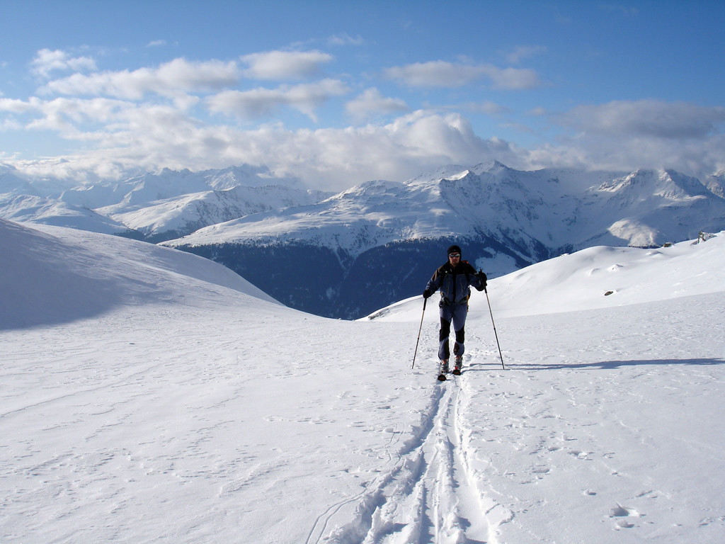 Vittorio, durante la salita al Piz Tumpiv 3101 m, a circa 2400 m.
