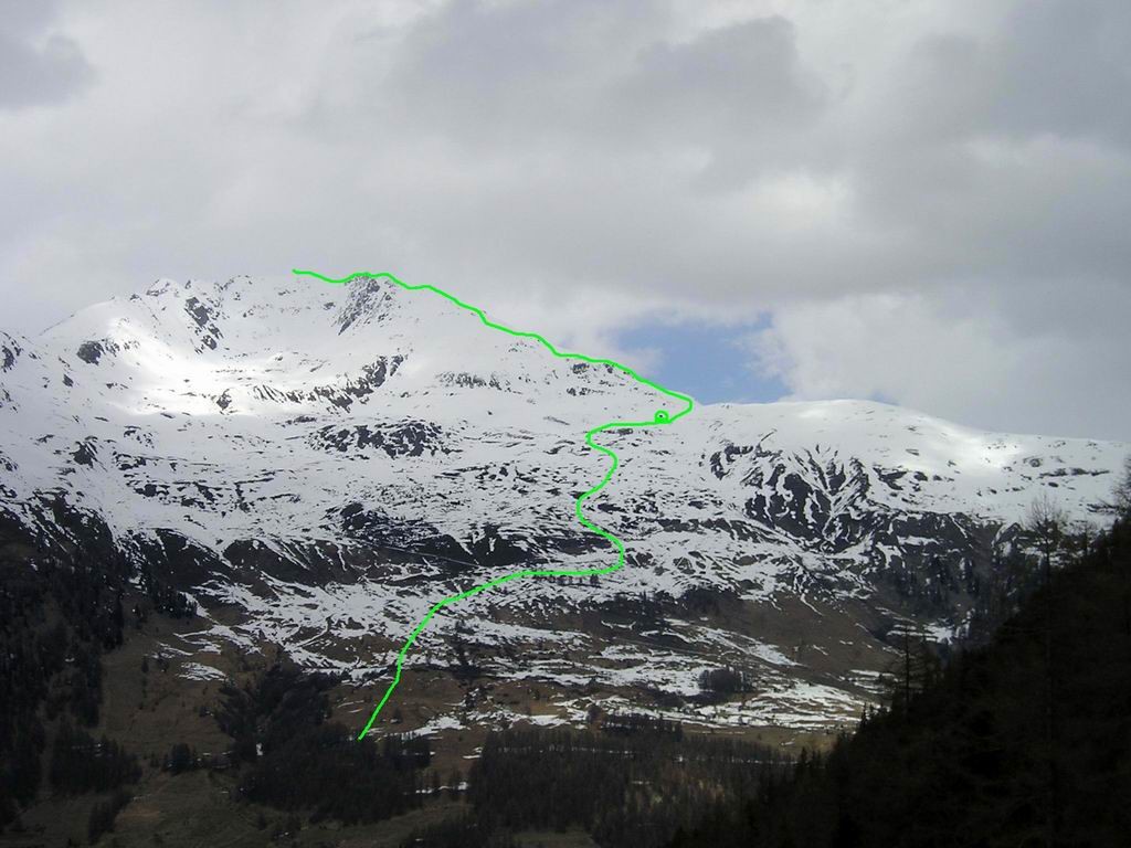 l'itinerario di salita al Monte Cotchen