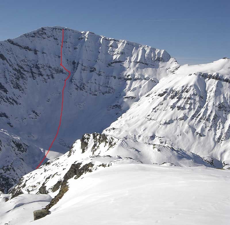 Le versant NE du Buet depuis le col de la Terrasse en 2005