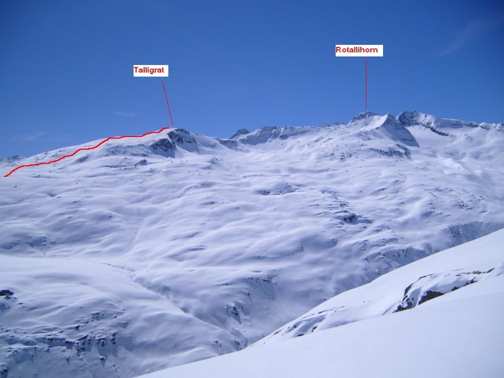 il talligrat e il rotallihorn visti salendo allo stotzigen firsten