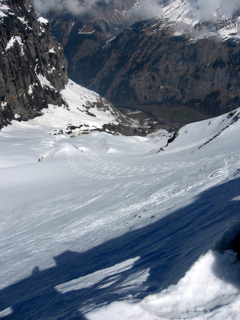 inzio della discesa su Engelberg dal Grassen biwak