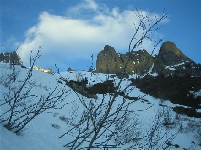 Sortie du couloir d'avalanches