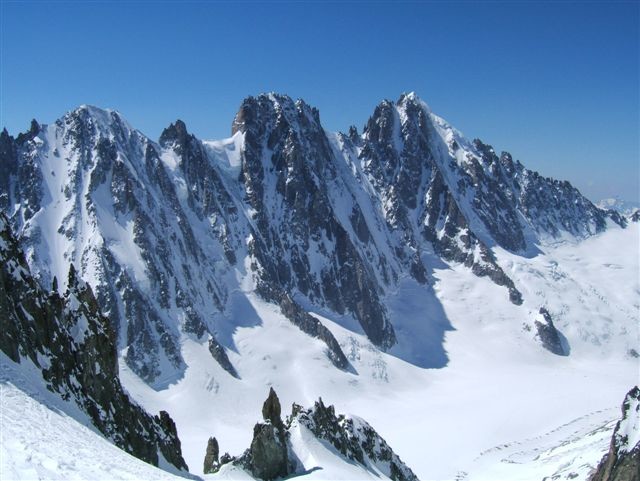 Vue sur les Courtes, les Droites et la Verte