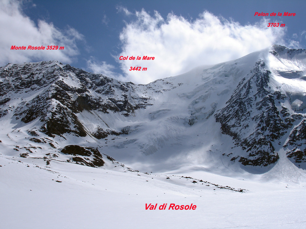 Il versante NW del Palon de la Mare (Val di Rosole).