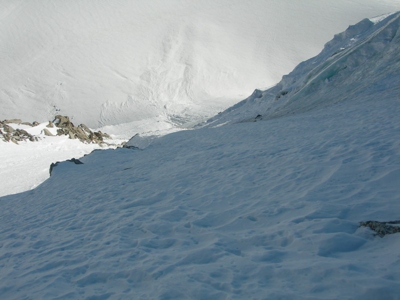 Dans la face nord de l'aiguille d'Argentière