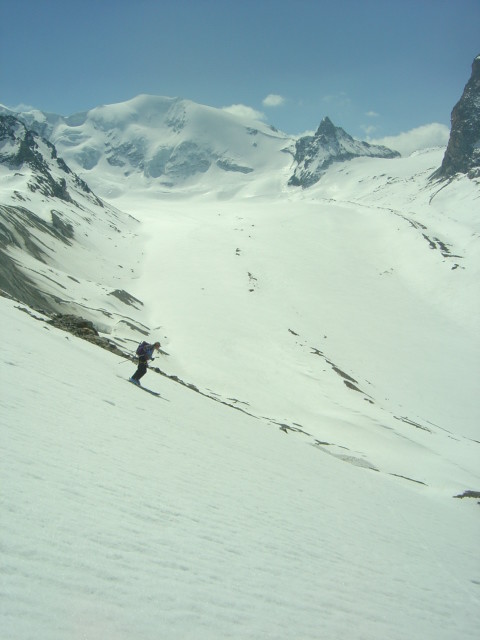 Descente du versant Ouest de la Dent Sud de Bertol