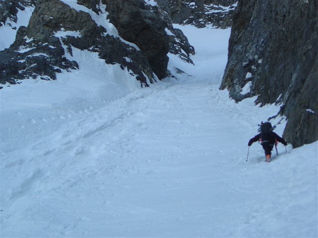 Couloir des doigts peu avant le goulet