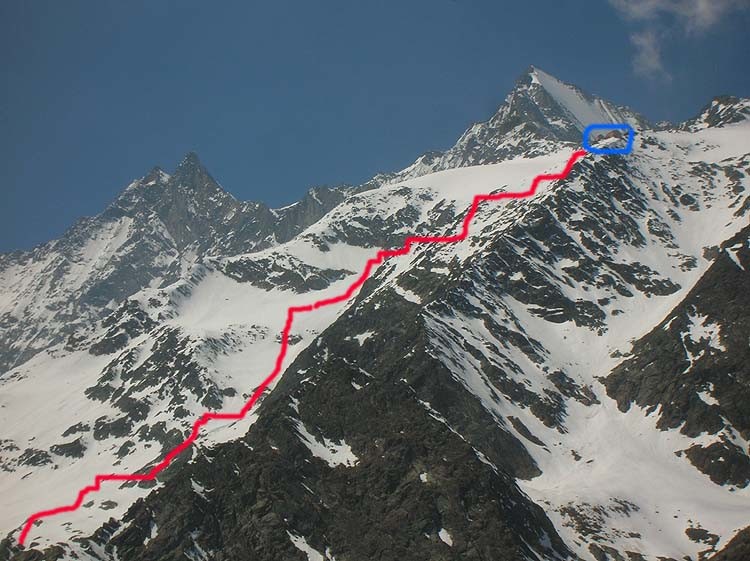 La salita al Rifugio Mischabel Hutte