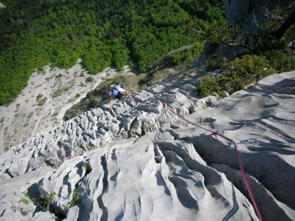 Les cannelures de la dernière longueur.