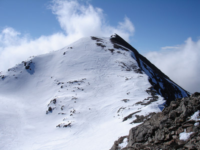 La Cima di Lago Spalmo 3291 m, vista dalla quota 3262 m.