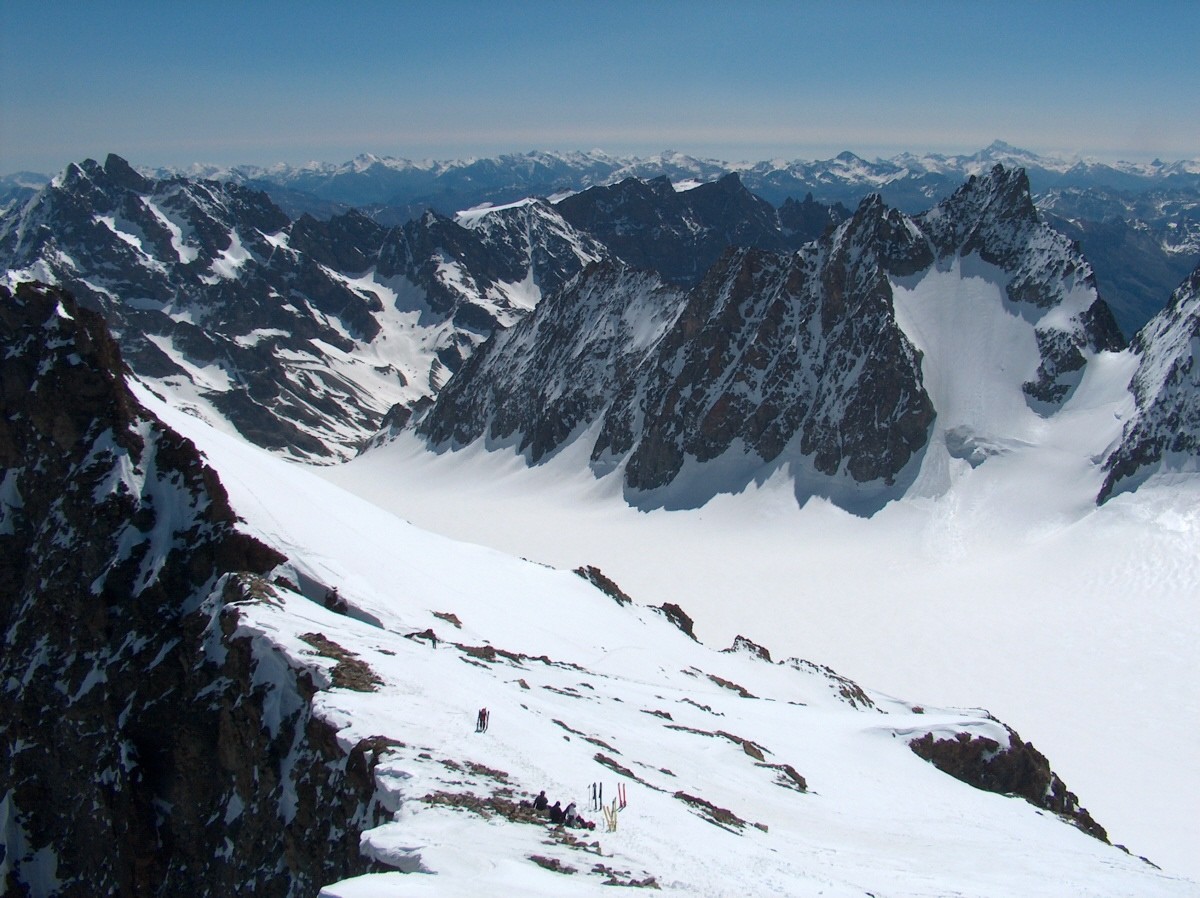 Vue sur le Glacier Blanc depuis Roche Faurio.
