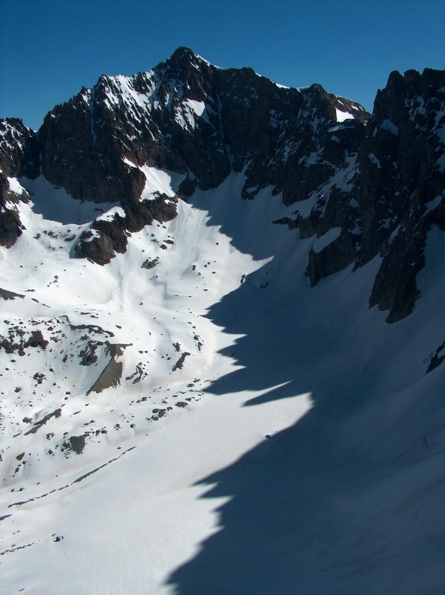 De la Selle du Flambeau vers Roche Faurio et le Col des Ecrins.