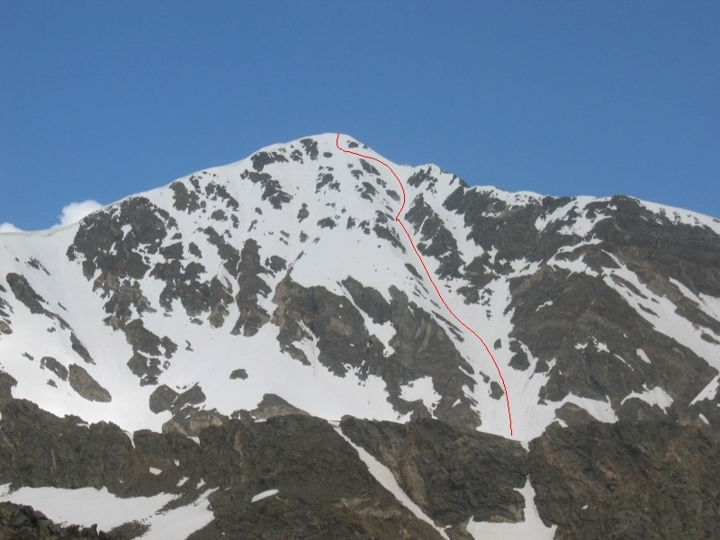 Itinéraire descente couloir NE Torreys Peak