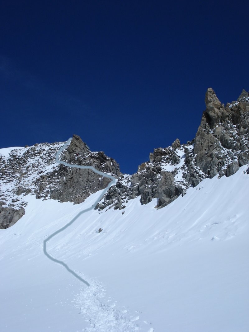descende de la grande lui par voie normal via le couloir de l'A neuve