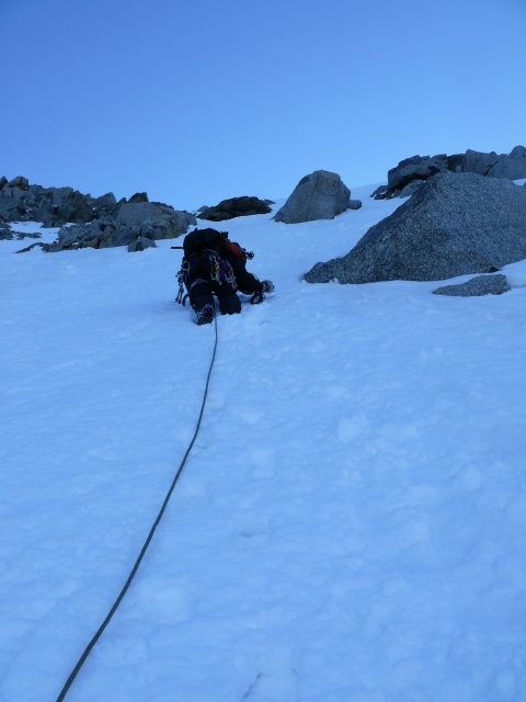 Sous le couloir du col de la Tour des Courtes
