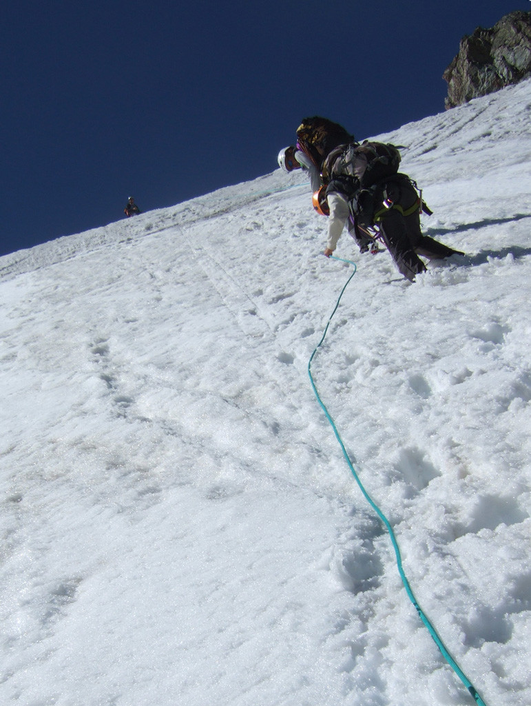 Rappel sur le glacier d'Arsine