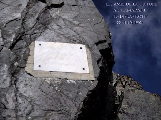 Gd Pic de Belledonne, la plaque commémorative sur la voie normale