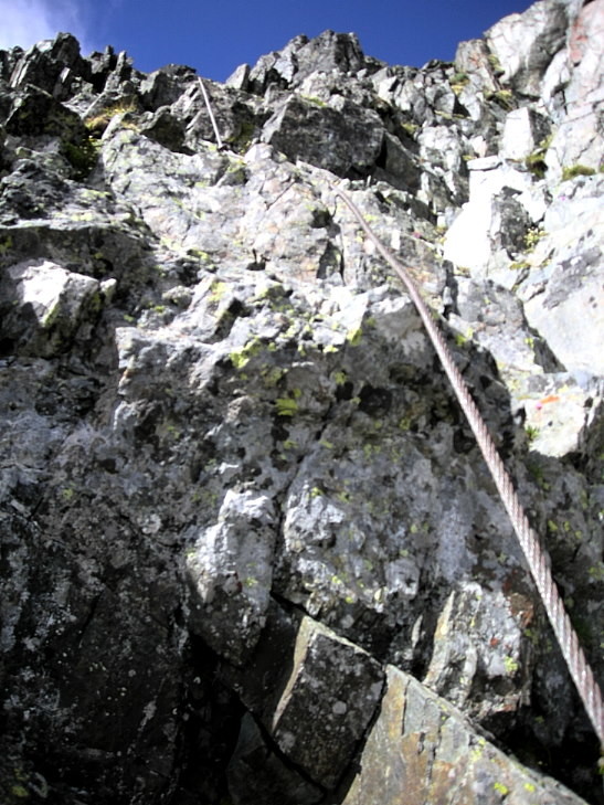 Gd Pic de Belledonne, les cables sous le sommet