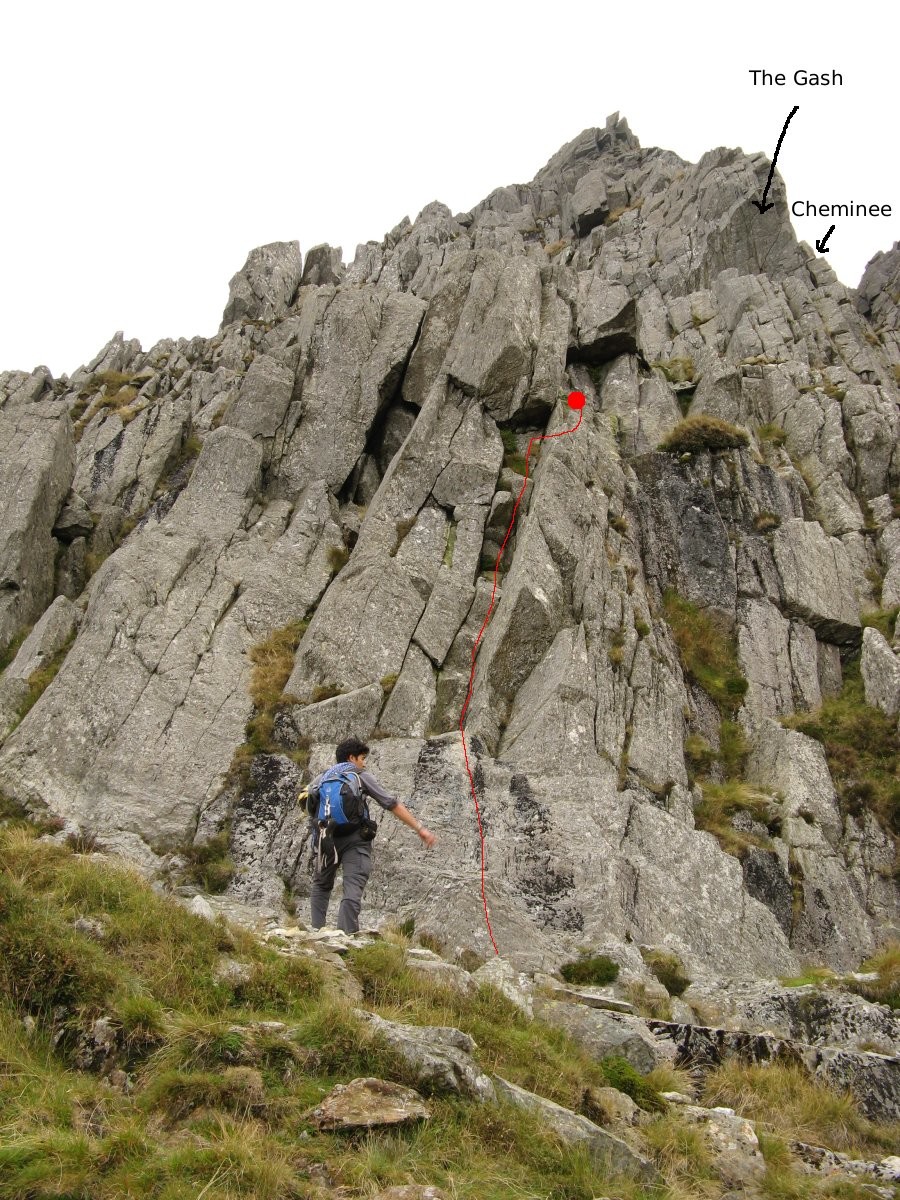 Depart de la Gashed Crag