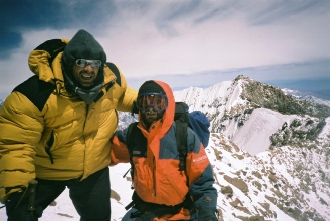 Sous le sommet de l'Aconcagua (Jeanfi et Thierry)