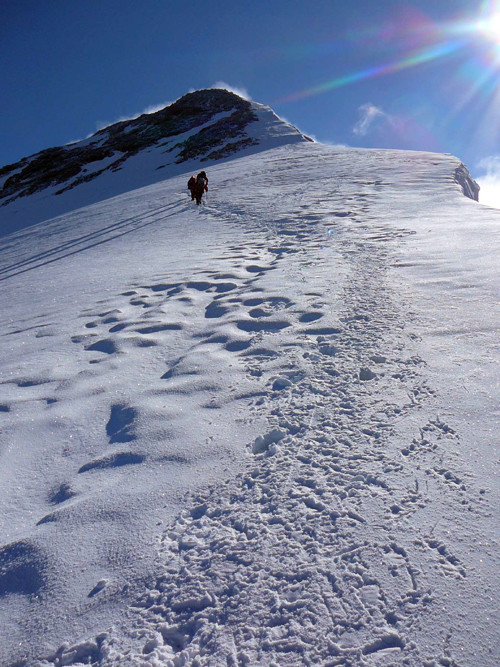 En arrivant au sommet du Mont Pourri