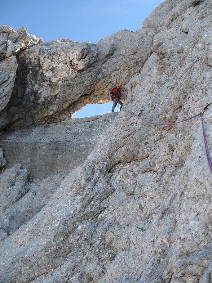 Pointe percée - Voie du Trou - le trou