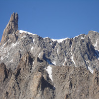 Il Dente del Gigante 4013 m, visto dal rifugio Torino 3375 m.