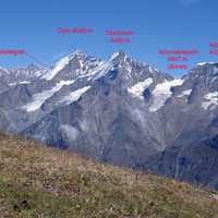 Il gruppo dei Mischabel visto dalla cima del Wisshorn 2936 m.