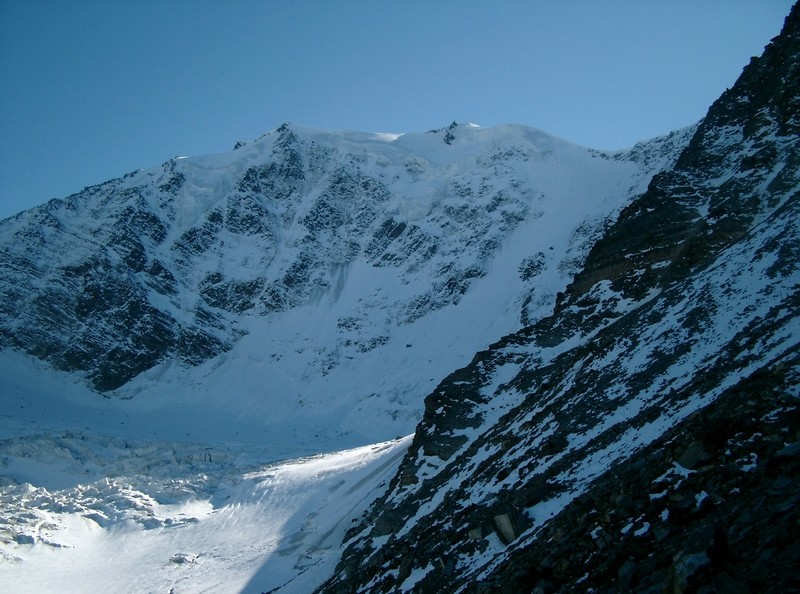 La face nord du Fletschhorn vue du bivouac