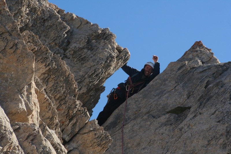 Aiguille de la Vanoise - arête E : dans la "brèche inclinée"