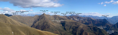 Panorama dal Garzirola verso il Pizzo di Gino Panorama dal Garzirola verso il Pizzo di Gino