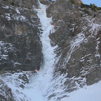 Cascade du Roc d'Enfer: vue d'ensemble et relais